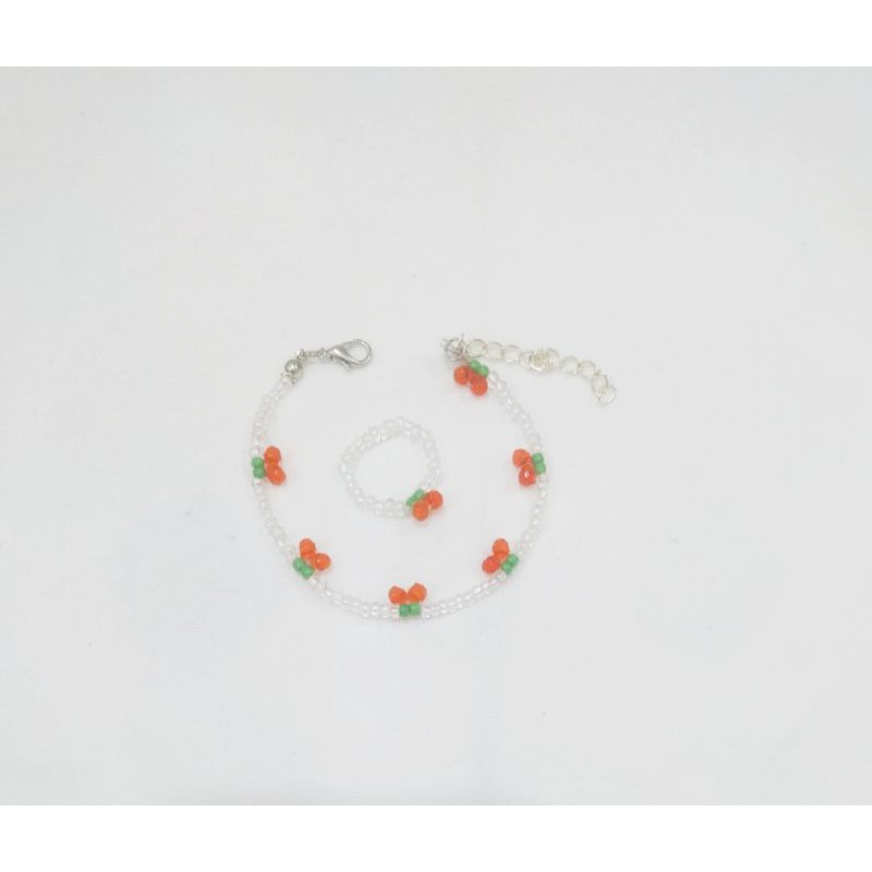 Vòng tay - nhẫn cườm quả cherry 🍒🍒