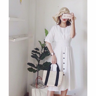 ĐẦM MAXI TRẮNG THẮT NƠ LƯNG