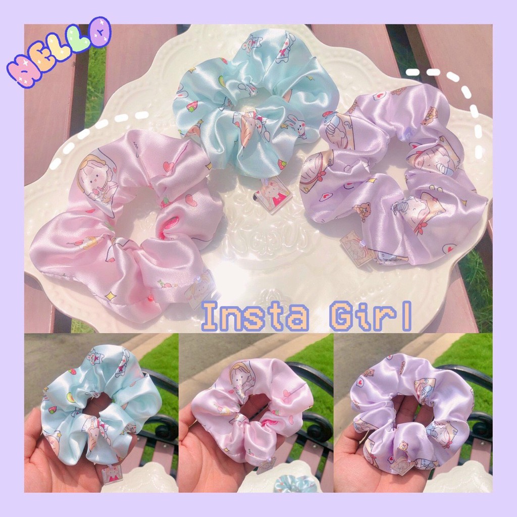 Cột tóc Scrunchies Charm bé gái