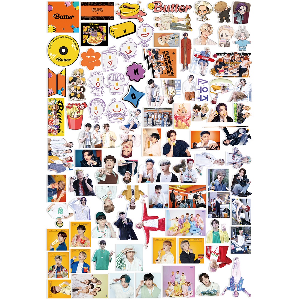 Set 94 Miếng Dán Hình BTS Trang Trí Dễ Thương