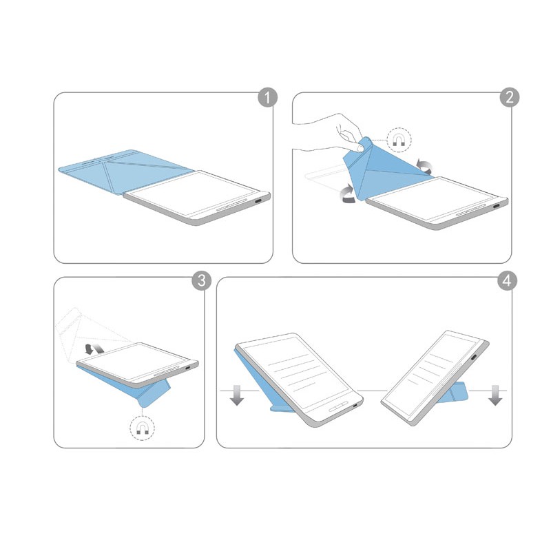 Bao da máy tính bảng đọc E-book nam châm thông minh gấp nhiều góc cho KOBO Libra H2O 7.0" inch