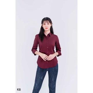 Áo Sơ Mi Nữ Tay Dài Hàng Xuất Khẩu Chính Hãng K8