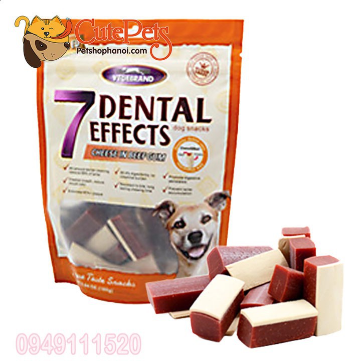 (PET THÁI NGUYÊN) Xương gặm sạch răng 7 Dental Gói 160g - Thức ăn chó mèo CutePets