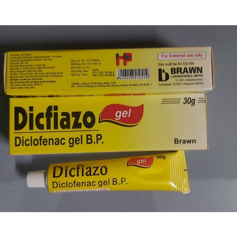 Gel bôi đau nhức Dicfiazo 30g