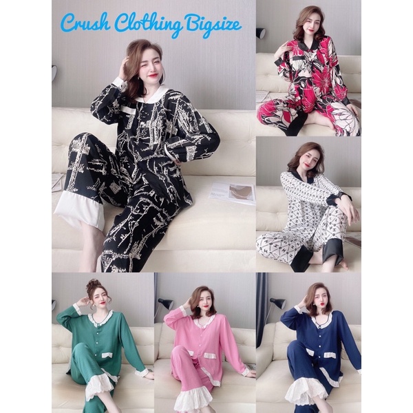 Pyjama Đồ Bộ Bigsize 55-100kg Diện cực Đẹp Chất Satin Cao Cấp