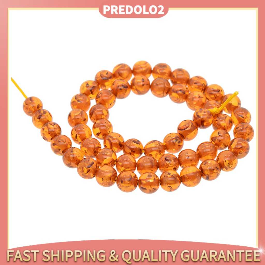 Set 2 Túi Hạt Đá Hổ Phách Nâu 8mm Làm Trang Sức Thủ Công DIY