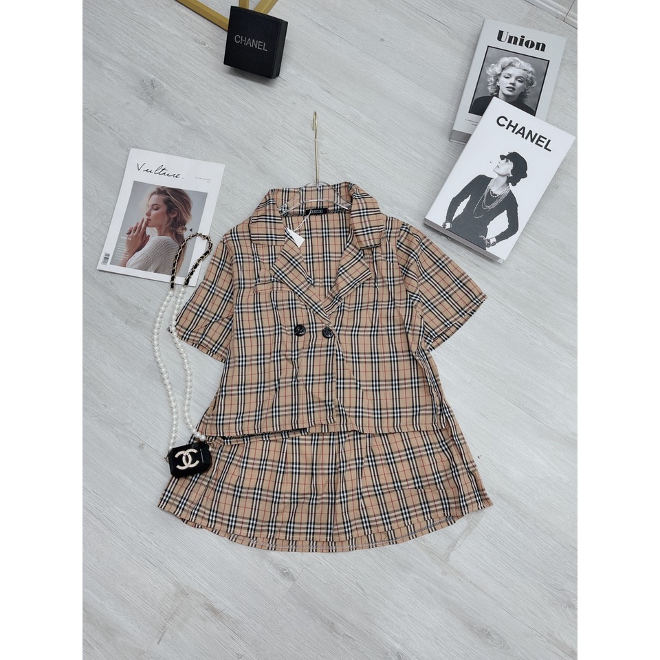 Set váy cổ vest BBR - Hàng có sẵn - Xưởng may Lộc Vân - V22