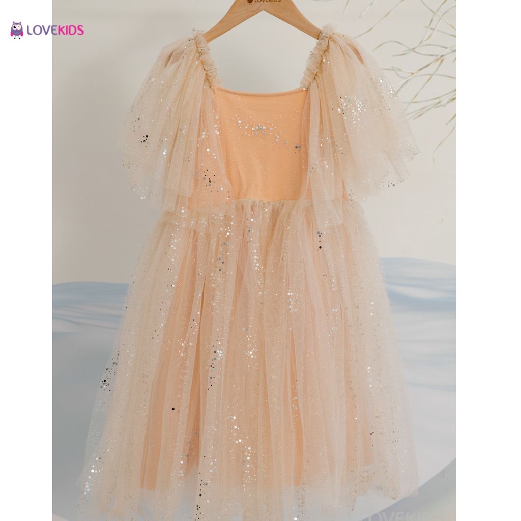 Váy công chúa cổ vuông tay bồng S22 - Lovekids