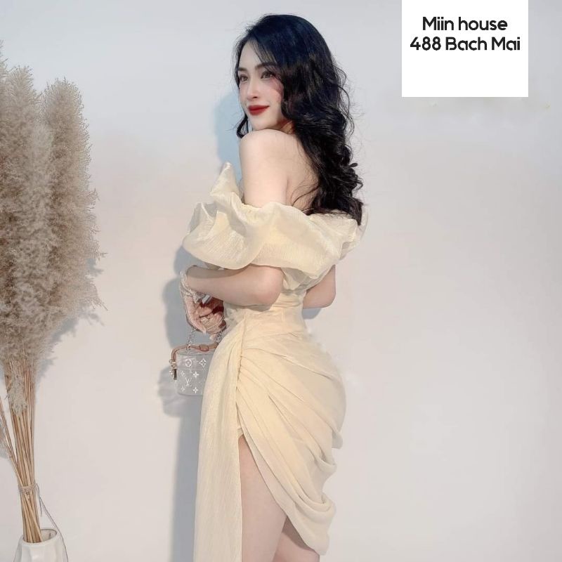 Váy trễ vai body vạt