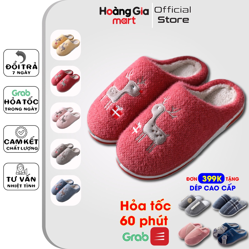 Dép bông mang trong nhà đế nhựa dẻo cực mềm êm chân và được may chắc chắn mã TLOC51