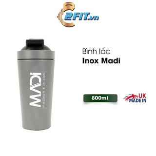 BÌNH LẮC TẬP GYM | MADI 800ML BÌNH KIM LOẠI KHÔNG GIỮ NHIỆT, CÓ LƯỚI ĐÁNH BỘT