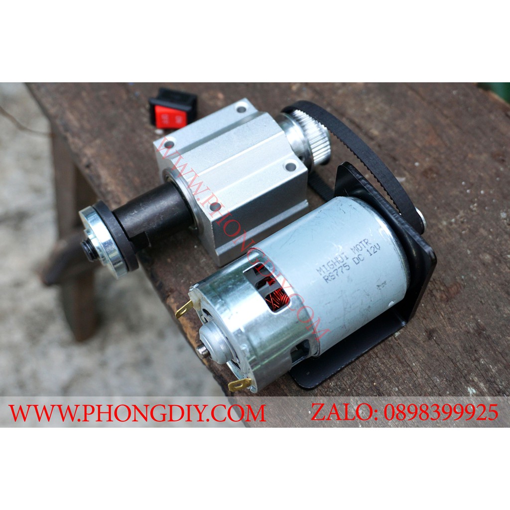 full bộ linh kiện chế tạo cưa bàn mini 12v với motor 775 ver 2 (không lưỡi cưa)