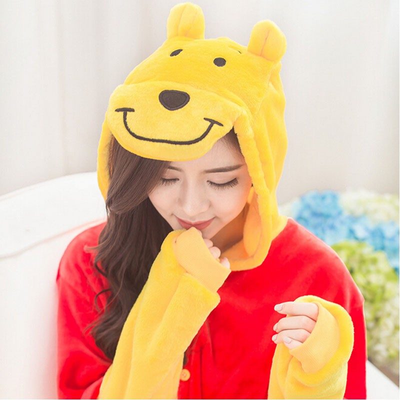 Bộ Đồ Ngủ Liền Thân Hình Chú Gấu Pooh Dễ Thương