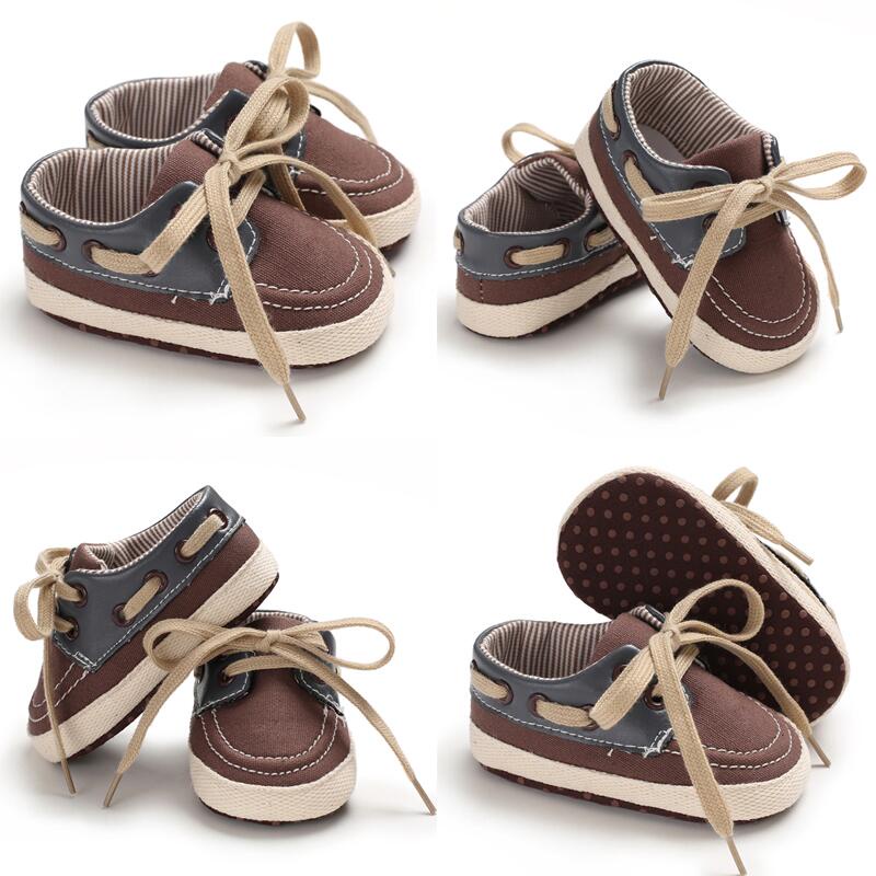 Giày Sneaker Đế Mềm Chống Trượt Thoáng Khí Thời Trang Cho Bé Trai 0-18 Tháng Tuổi