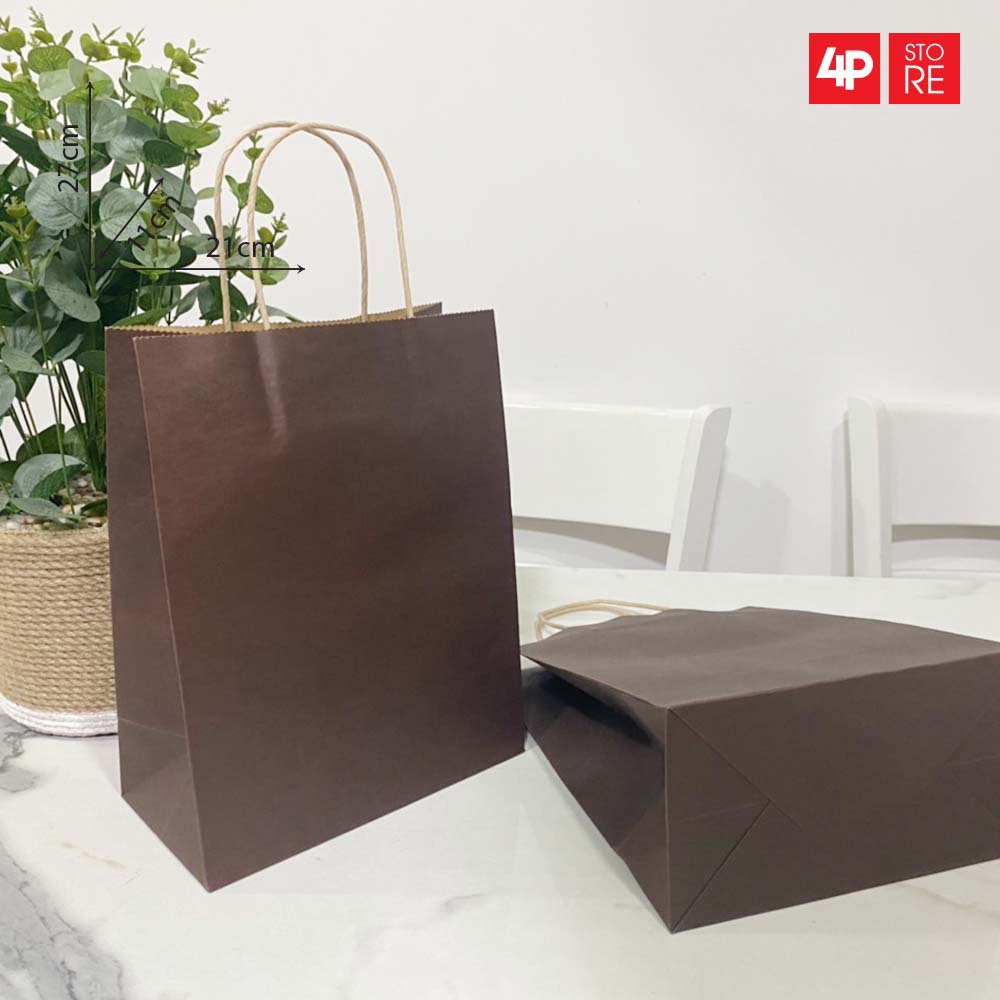 01 TÚI KRAFT NÂU ĐẬM 21X27X11CM  - HỎA TỐC