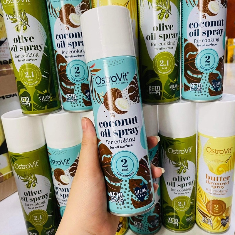 12 oz (1200 lần xịt) Dầu Ăn Kiêng Healthy Dạng Xịt Ostrovit 250ml