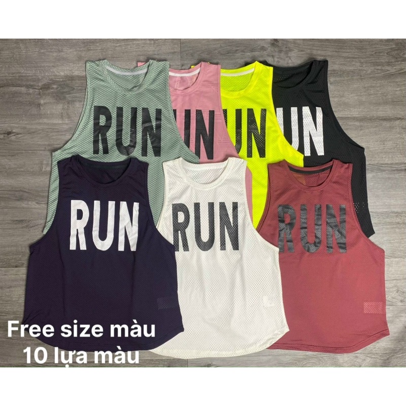 ÁO TẬP GYM NỮ, TANKTOP RUN VẢI THUN LƯỚI SIÊU XINH