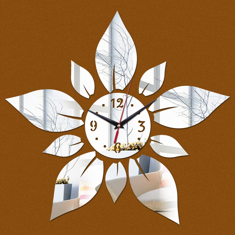 Đồng hồ dán tường hình bông hoa 5 cánh