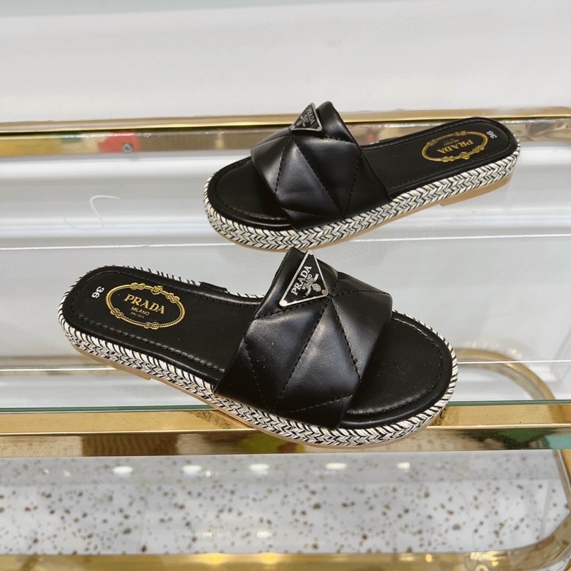 🆘HÀNG VỀ🆘Dép prada quai ngang đế cói hàng siêu xinh