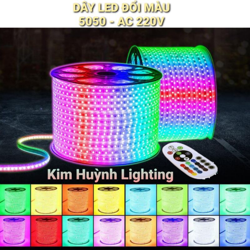 Dây led đổi màu trang trí ngoài trời (bán lẻ mét chưa nguồn, lưu ý đặt thêm nguồn)