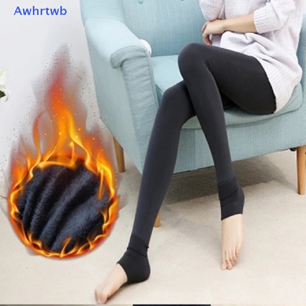 Awhrtwb Quần Tất Legging Lưng Cao Ôm Dáng Không Đường May Lót Nhung Trong Suốt Giữ Ấm Mùa Đông Cho Nữ Mới