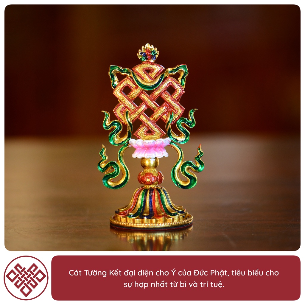 Bát Cát Tường [Kim Cương Hỷ Lạc] Đồng Vẽ Màu 11Cm
