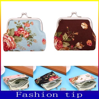 Ví đựng tiền bằng vải canvas in họa tiết hoa xinh xắn dành cho nữ