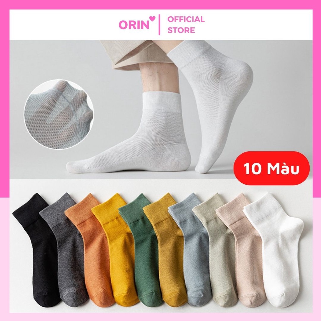 Tất cổ cao nữ nam trơn chất vải mềm dày thoáng khỉ vớ nữ nam cổ cao Unisex phong cách Hàn Quốc - Orin Store CR004