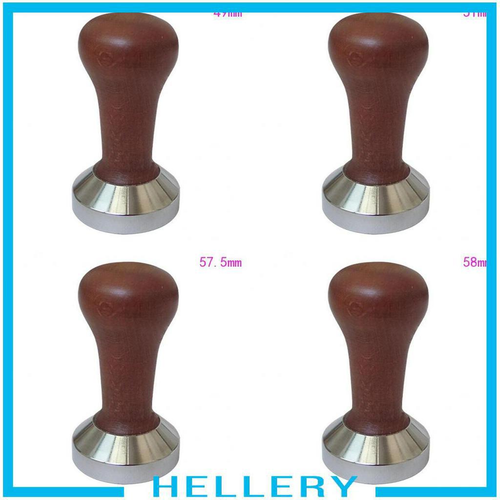 [HELLERY]  49 - 58mm   Wooden  &amp;  Steel   Coffee   Tamper   Machine   Espresso   Latte   Kitchen   Brew