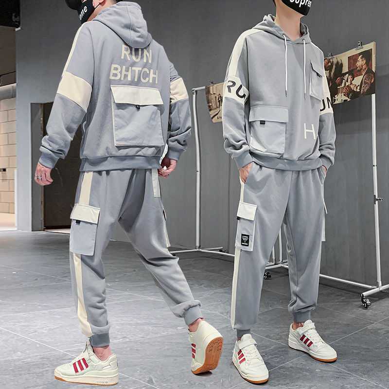 Bộ Quần Áo Thu Đông Nam Áo Hoodies HAG Có Mũ Trùm Đầu  Kết Hợp Quần Jogger Bo Gấu ZENKODLMEN SET NAM 90000126C