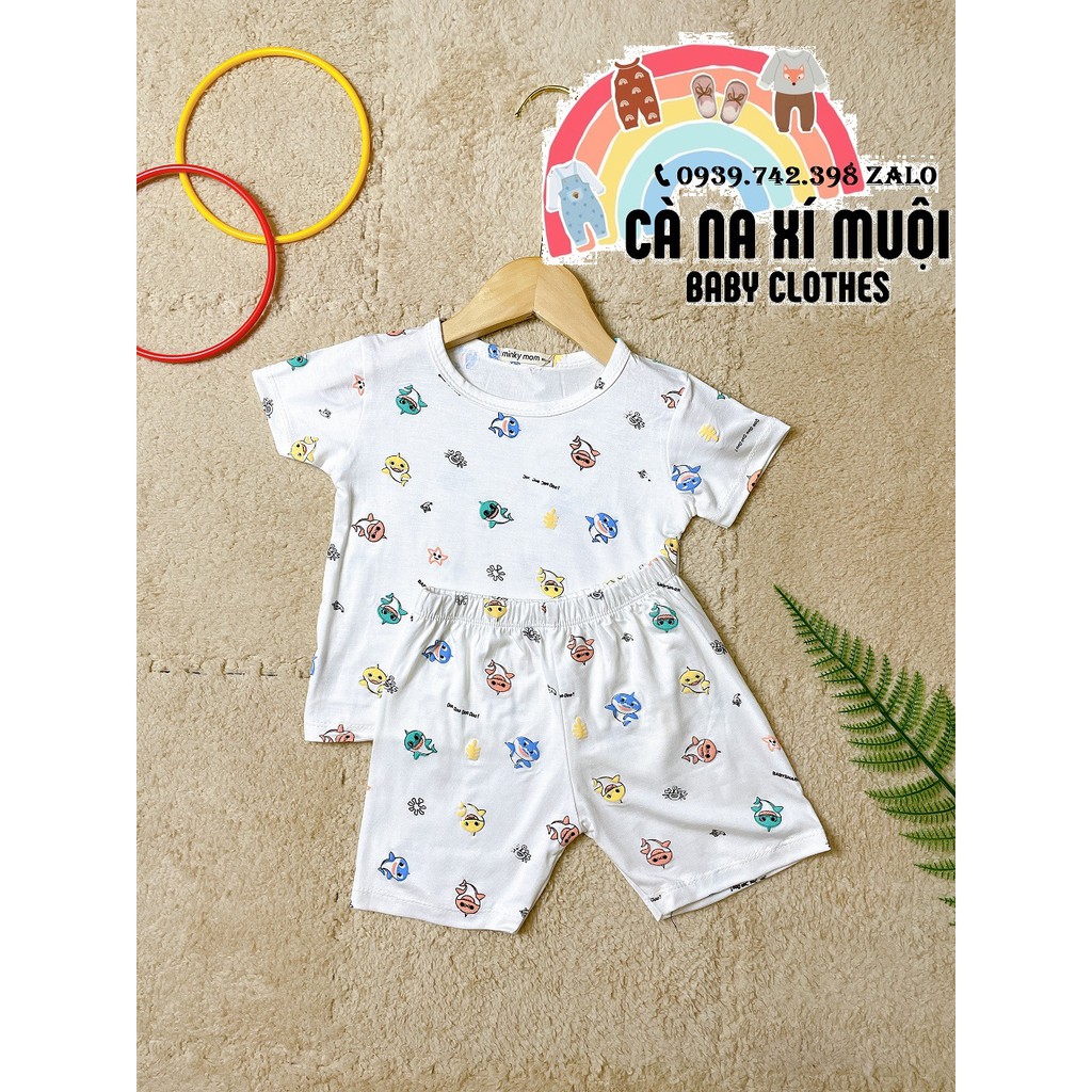 FULLSIZE 6-25KGFREE SHIP Bộ Minky Mom Thun Lạnh Ngắn Tay Hàng Chuẩn Hoạ Tiết Dể Thương Cho Bé Gái Bé Trai, Đủ Màu