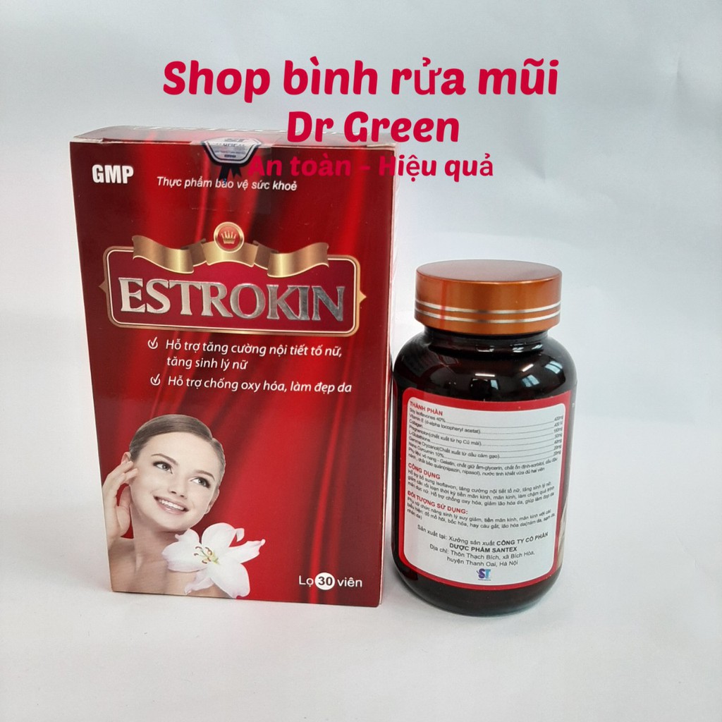 Estrokin Cân Bằng Nội Tiết Tố Nữ Làm Đẹp Da Date Xa Lọ 30v