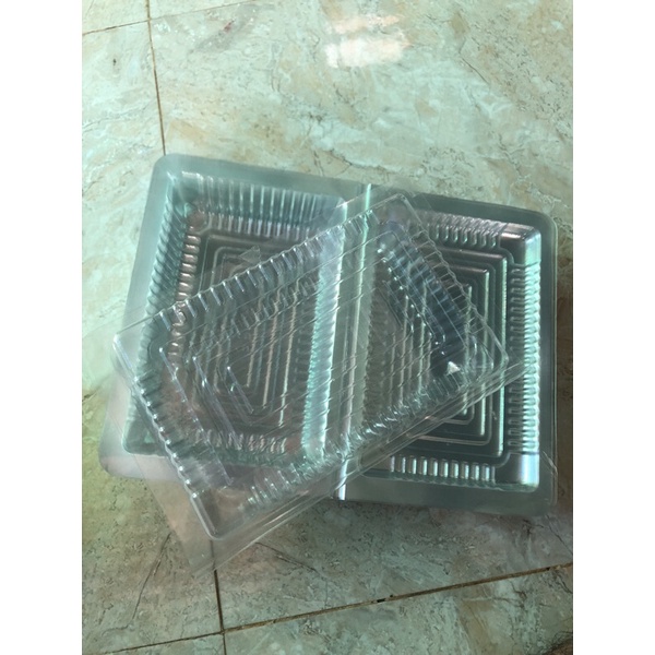 10 hộp H55 hộp H50 chữ nhật nhựa trong có nắp đựng bánh