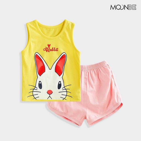 [Mã FAMANU84 giảm 10% đơn 0đ] Bộ ba lỗ thun cotton Thỏ Cute cho bé trai, bé gái size đại đến 40kg