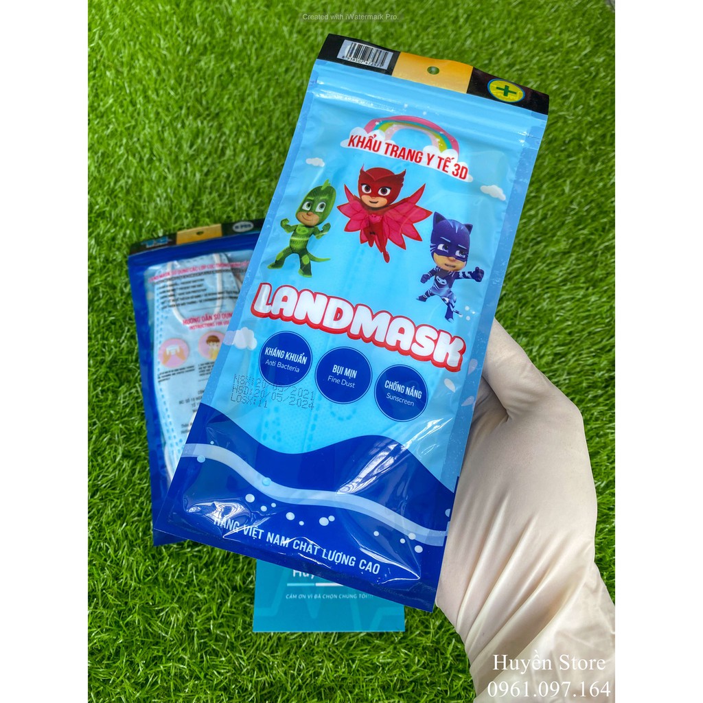 [GIÁ SỈ] Khẩu trang 3D Land Mask Kid túi 6 chiếc nhiều màu