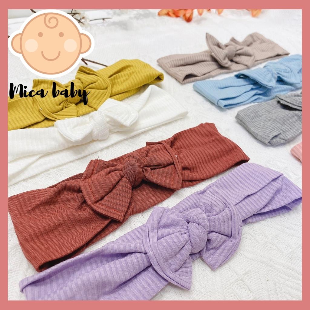 Băng đô thun gân co dãn đính nơ đáng yêu cho bé Mica Baby BD41