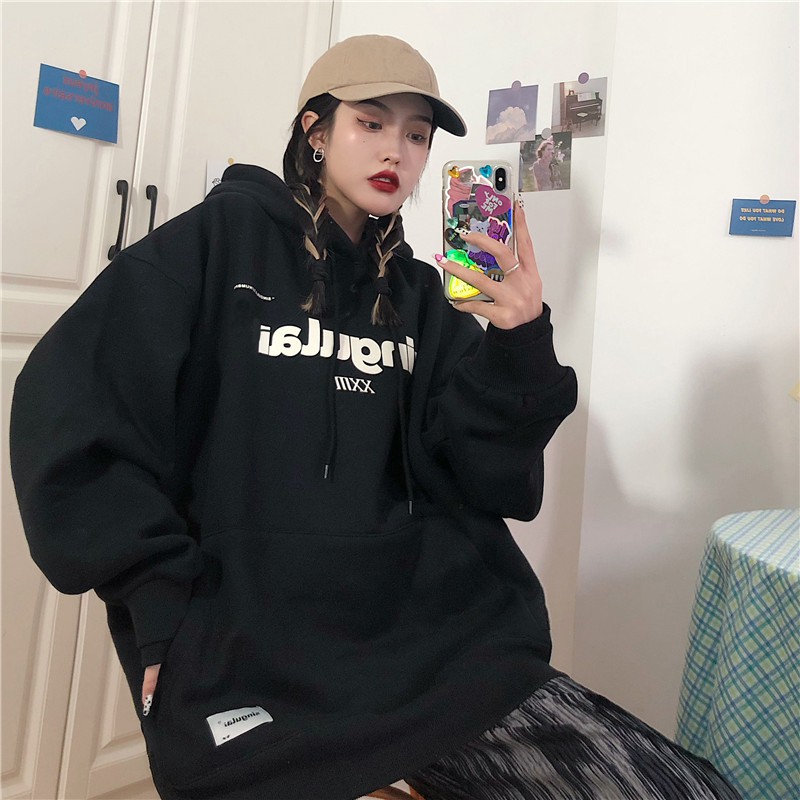 Áo hoodie nữ form rộng, áo nỉ hoodie nữ  form rộng màu đen có mũ mặc nhà đi học đi chơi unisex ulzzang hoc sinh  hàn quố | BigBuy360 - bigbuy360.vn