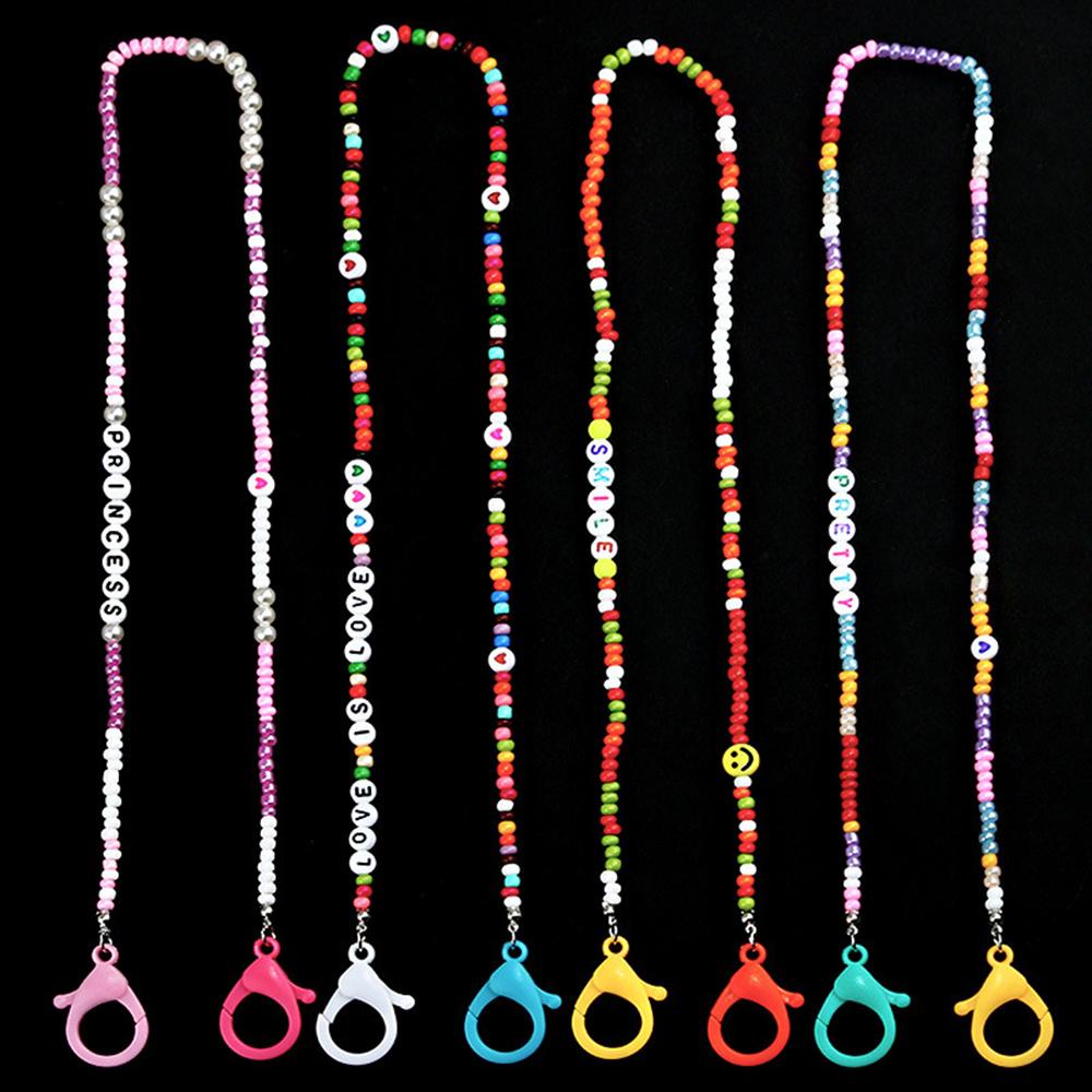 Mocho Dây Xích Đeo Mắt Kính Hình Mặt Cười Và Chữ Phong Cách Bohemia