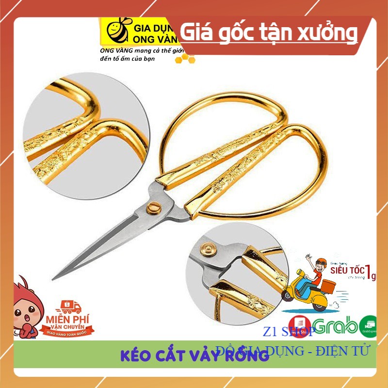 Kéo Cắt Thực Phẩm, Kéo Cắt Gà Cán Vàng Vảy Rồng Siêu Bén - Z1