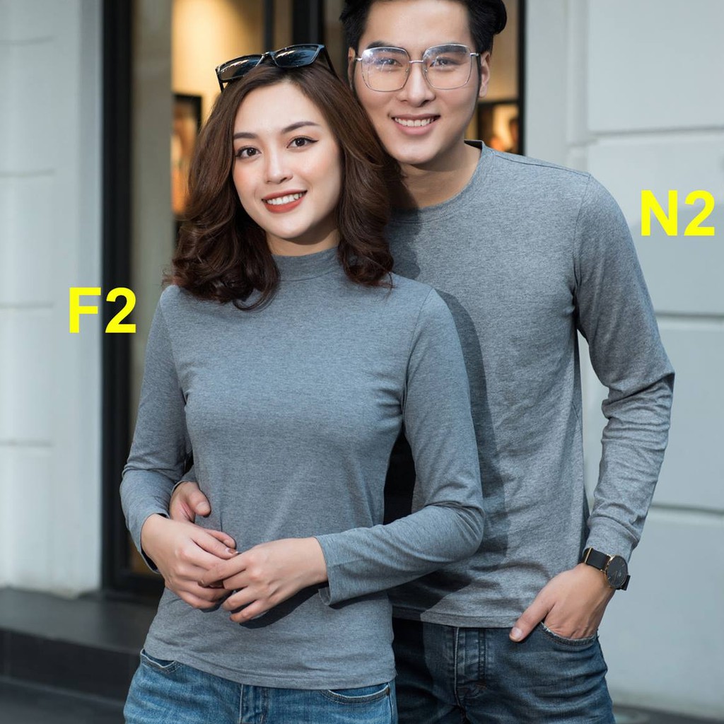 Áo thun tay dài nam giữ nhiệt cổ tròn chất cotton co giãn, thấm hút tốt mặc thu đông