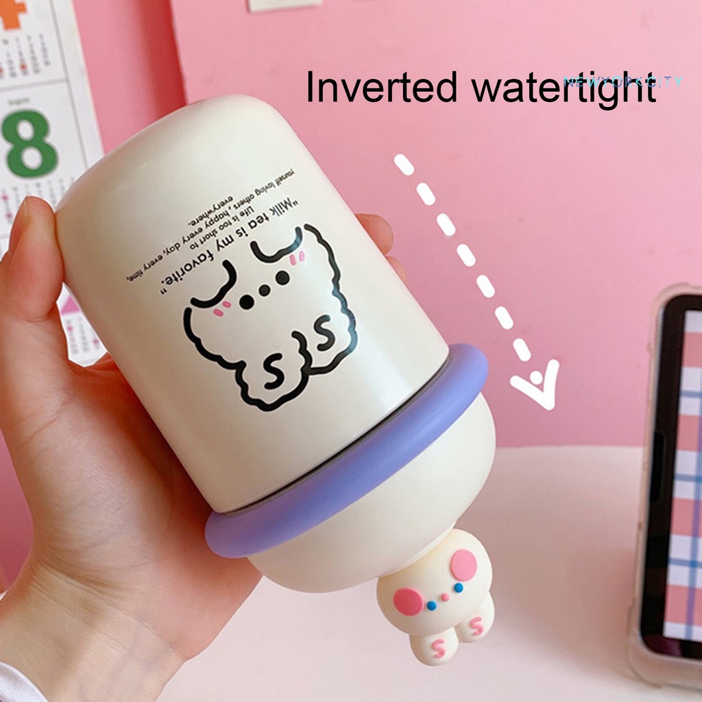 Bình Nước Giữ Nhiệt 350ML Bằng Thép Không Gỉ In Họa Tiết Hoạt Hình Dễ Mang Theo Có Thể Tái Sử Dụng