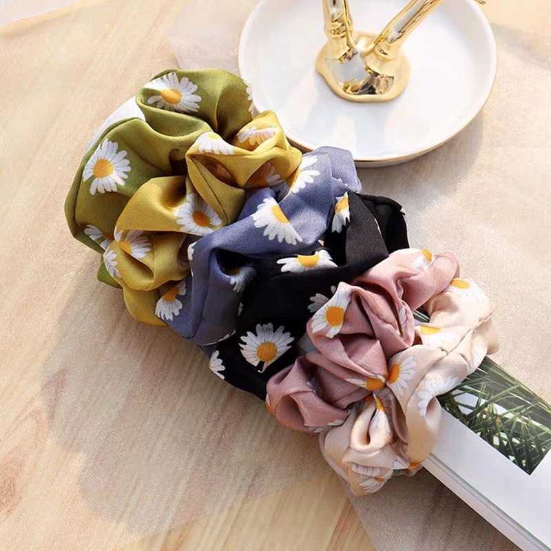 Dây cột lụa satin co giãn hoạ tiết hoa cúc nhí xinh xắn cho nữ