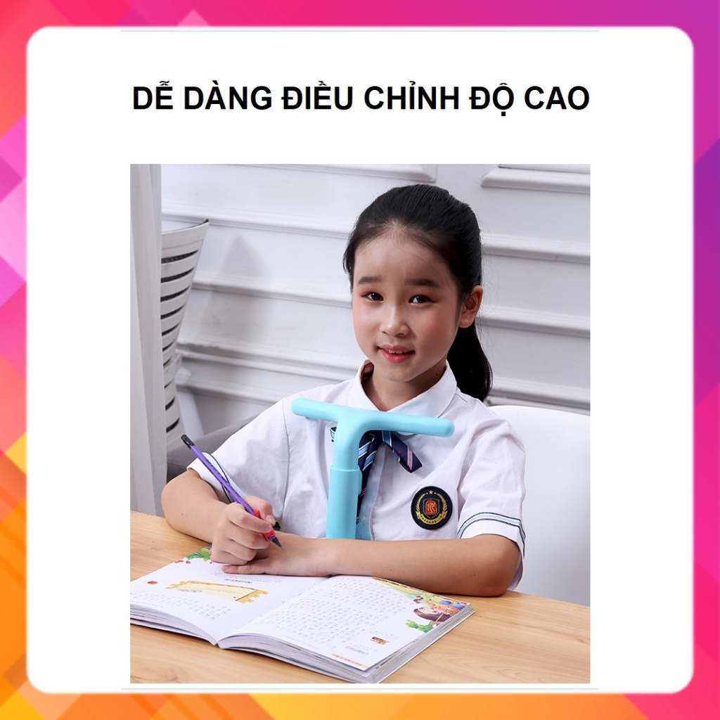 Giá kẹp bàn học điều chỉnh tư thế ngồi, chống gù lưng, chống cận tiện lợi hình máy hút bụi-Tặng kèm đệm bút chống mỏi