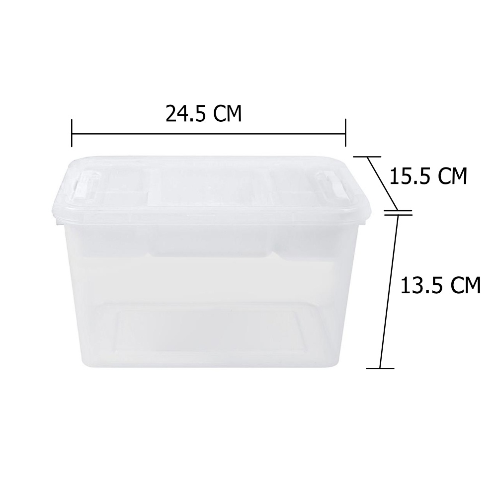 HomeBase STACKO Thùng nhựa đựng đồ đa năng có nắp Thái Lan W15.5xH13.5xD24.4cm màu trắng trong