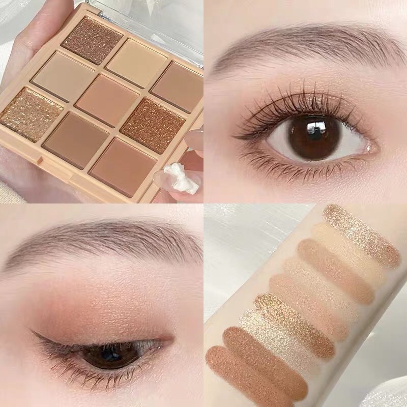 Bảng phấn mắt 9 màu nhũ lì bắt sáng ROTO Eyeshadow xinh xắn tiện lợi hot trend ROTO01 | BigBuy360 - bigbuy360.vn