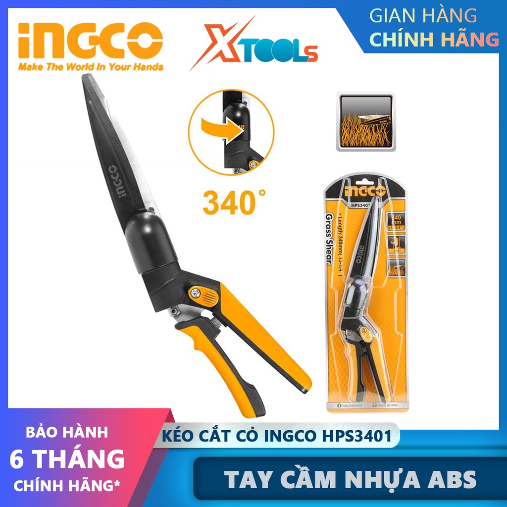 Kéo cắt cỏ INGCO HPS3401 | kéo cắt làm vườn xoay 340 độ