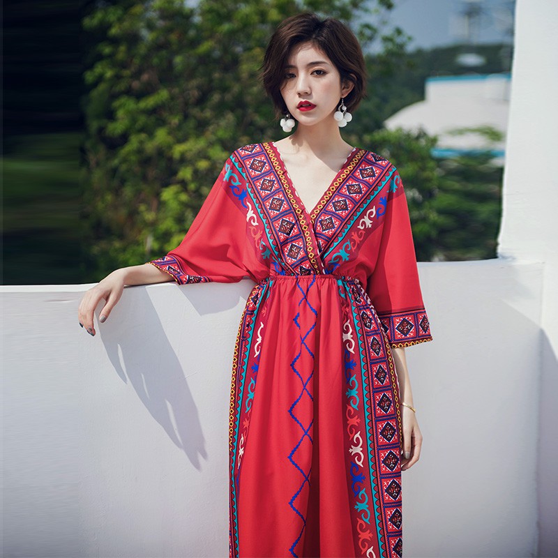 Đầm dài đi biển phong cách Bohemian cho nữ | BigBuy360 - bigbuy360.vn