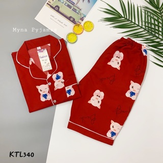 Myna Pyjamas - Bộ pijama kate thái Cộc tay quần Ngố