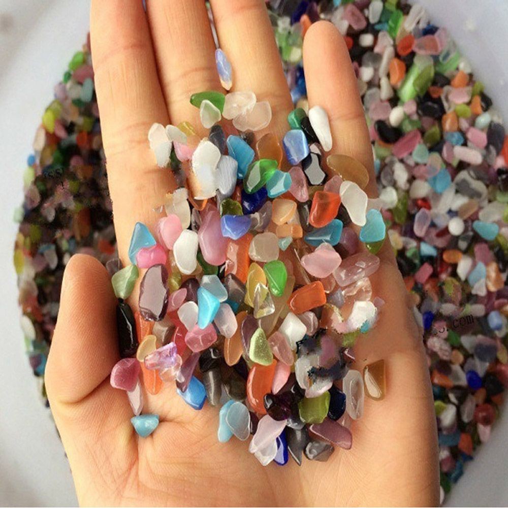 Gói 100g viên đá màu tự nhiên trang trí bể cá