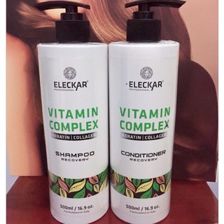 Cặp gội xã phục hồi tóc hư tổn cao cấp Eleckar pro 500ml x 2